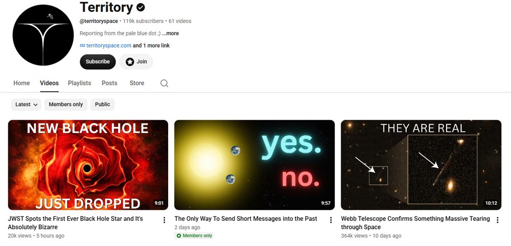 Territory YouTube channel screenshot