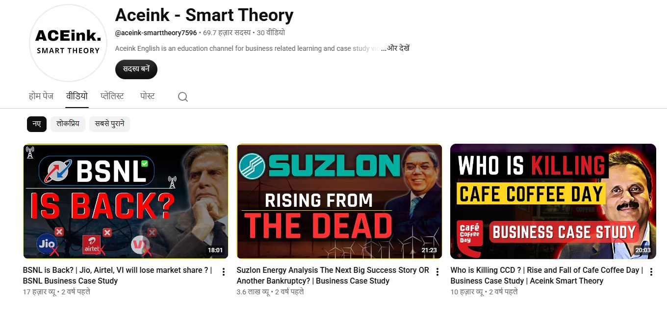 Aceink - Smart Theory YouTube channel screenshot