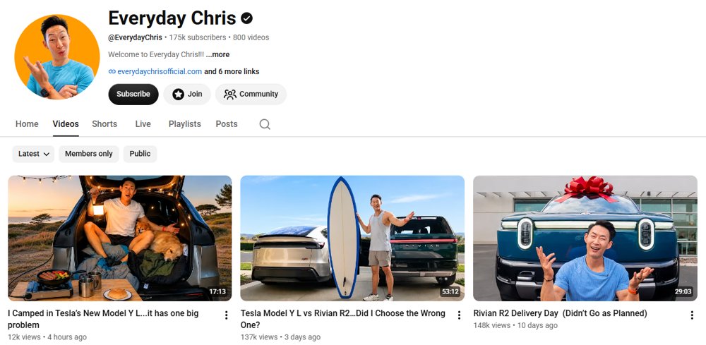 Everyday Chris YouTube channel screenshot