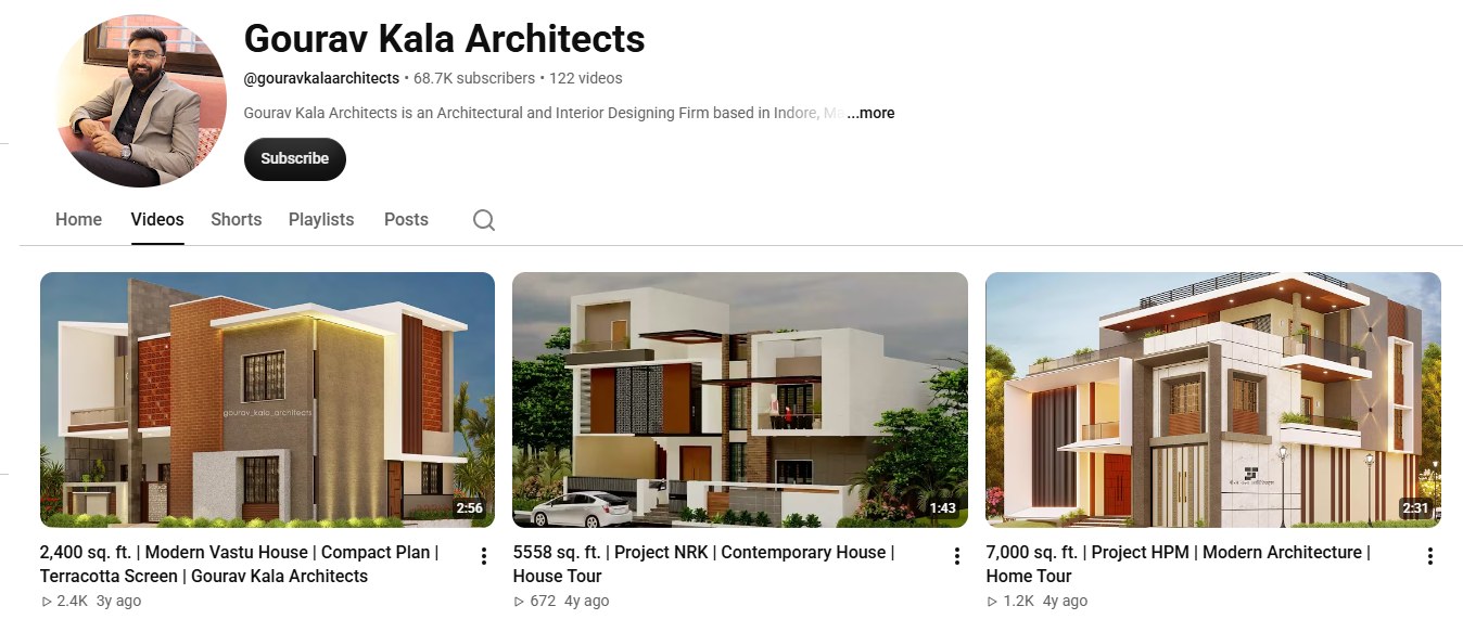 Gourav Kala Architects YouTube channel screenshot
