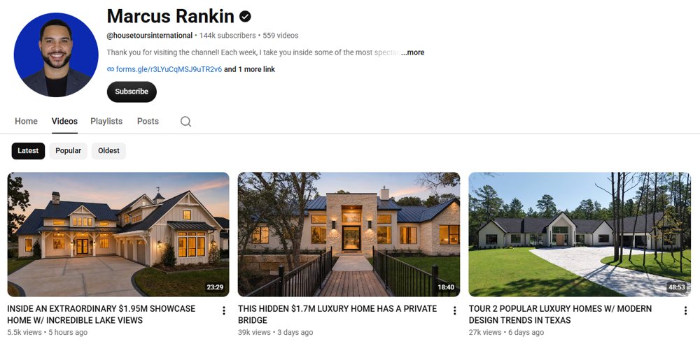 Marcus Rankin YouTube channel screenshot