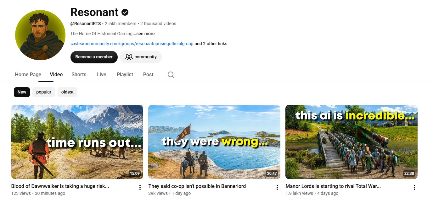 Resonant YouTube channel screenshot